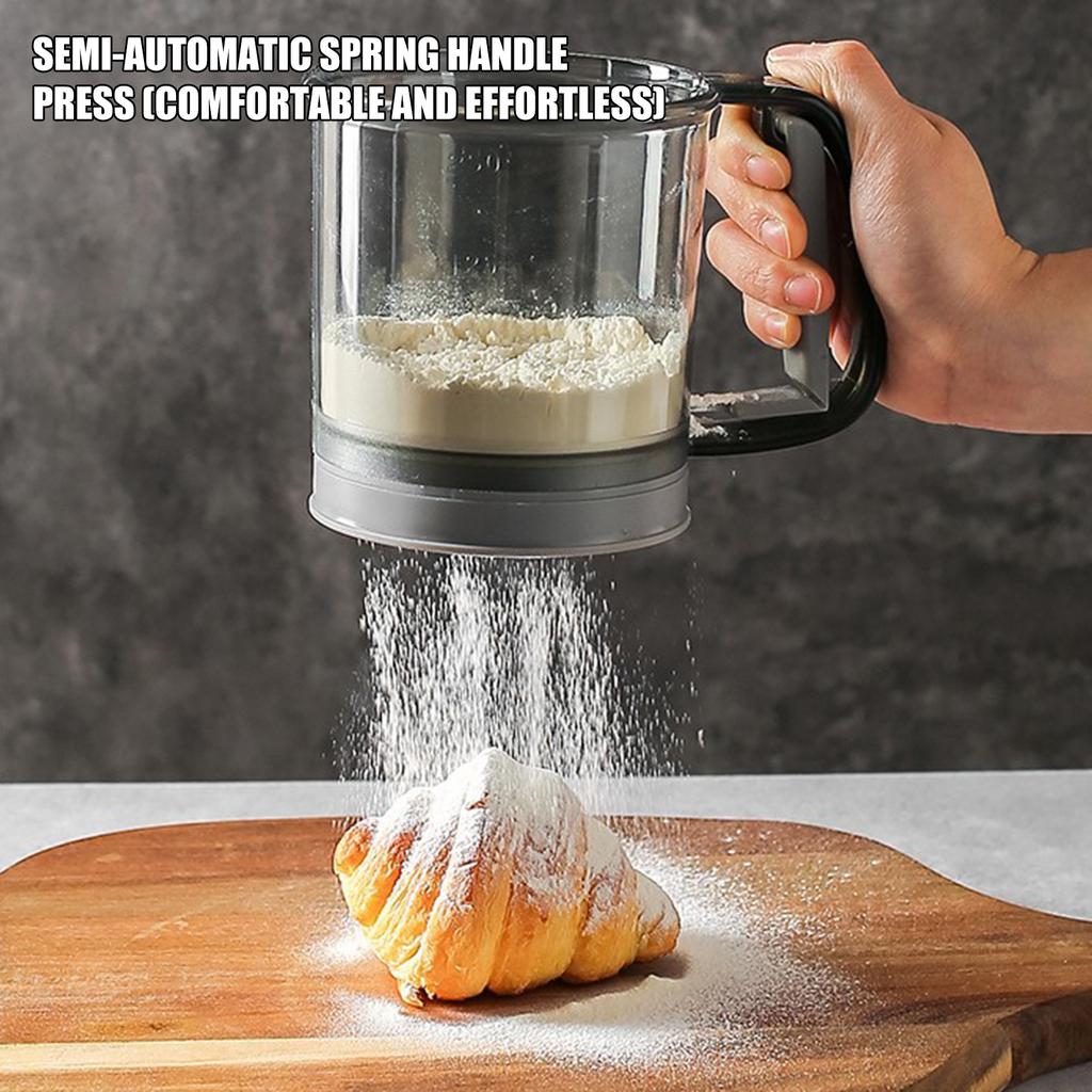 Semi Automatic Flour Sifter with Fine Meshes Screen for Uniform Sifting Preventing Lumps In Baking Ingredient