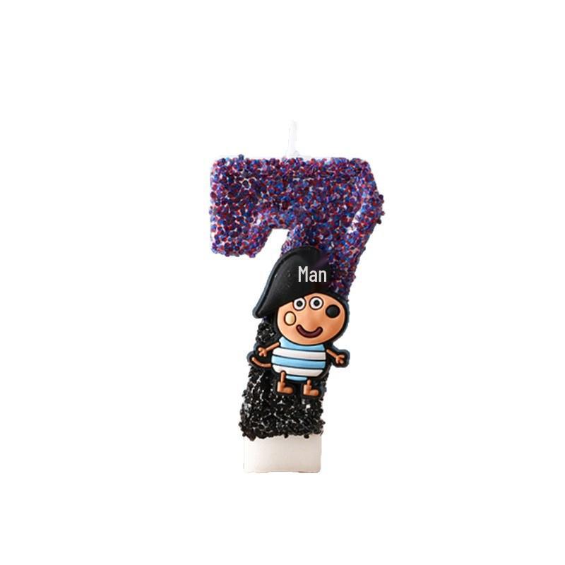 Pirate George Digital Birthday Candles: Party Atmosphere Cake Decorations for Kids