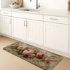 1 Stück Anti-Ermüdungs-Küchenteppiche, Vintage-Blumendruck, wasserdicht, rutschfest, dick gepolstert, Küchenmatte, strapazierfähig, bequeme Stehmatte für die Küche