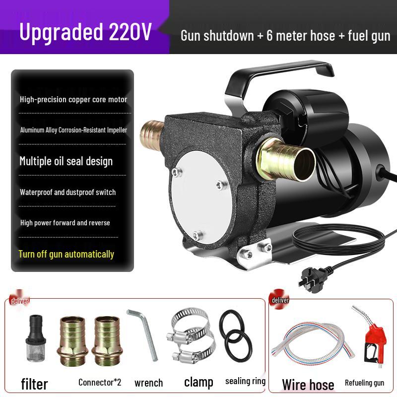 Electric Oil Pump 12v/24v Universal, 220v Diesel Pump, Self-Priming Refueling System