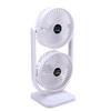 Dual Head Desk Fan USB Rechargeable 3 Speed Portable Electric Floor Fan for Home Office Dorm Travel White