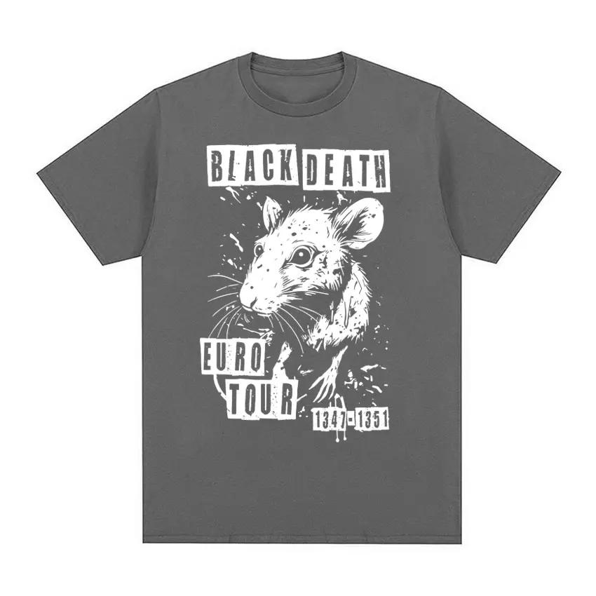 Funny Black Plague European Medieval Tour Rat Meme T-shirt Men's Women Fashion Vintage High Quality Oversized T Shirt Streetwear