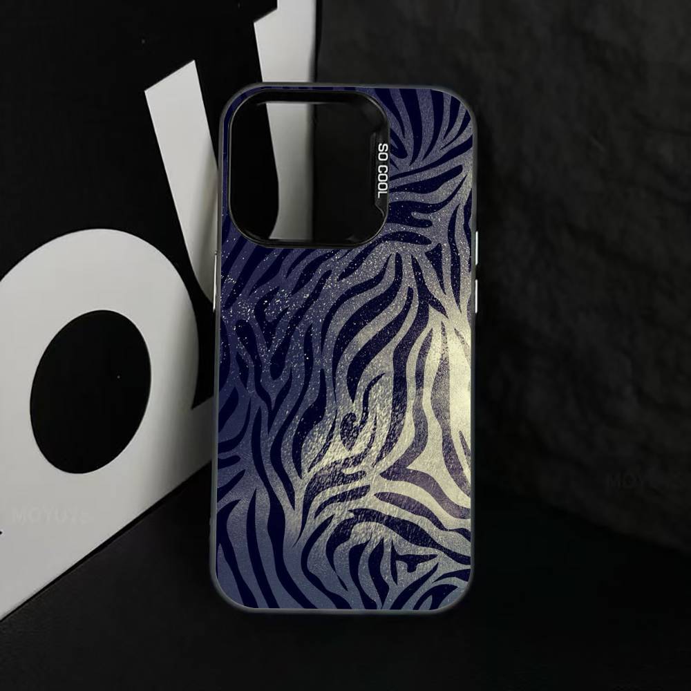 p-Zebra print Phone Case For iPhone 17,16,15,14,13,12,11 Plus,Pro Max,XS,Colorful Silver Black Cover