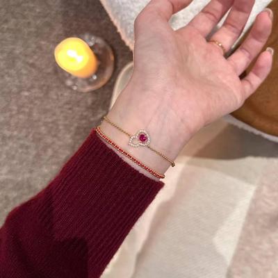 Brățară Feminină de Lux Ușor cu Rubine în Formă de Dovleac din Argint Sterling S925 – Design Versatil, de Nișă High-End