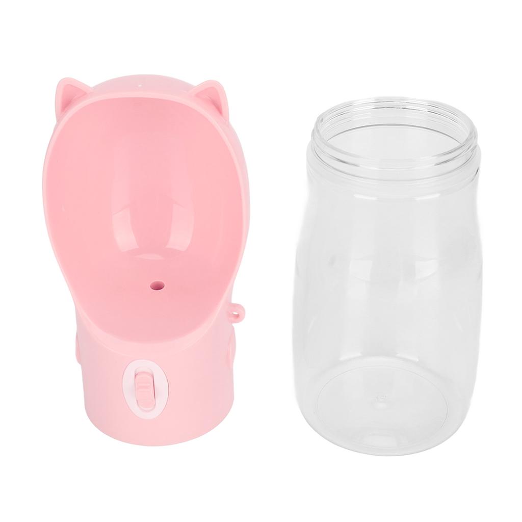 Dog Water Bottle Leakage Proof Dishwasher Safe Portable Pet Drinking Bottle for Cat Puppy Rabbit 380ml Pink S