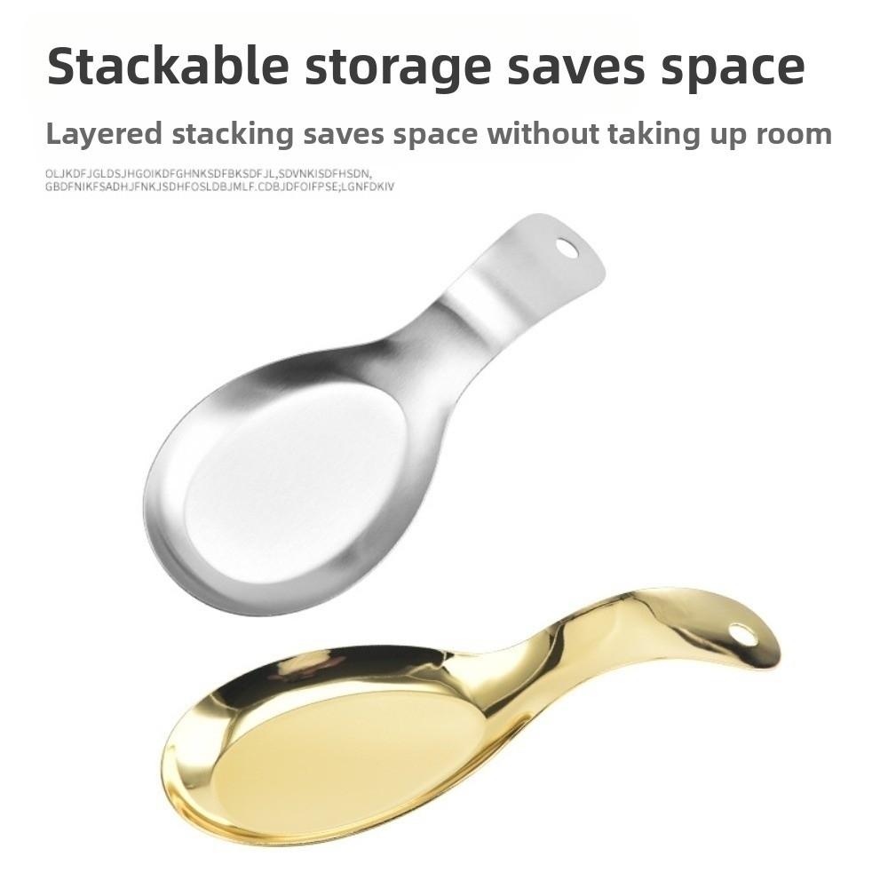 2Pcs Stove Top Storage Spoon Rest Stackable Dinner Clip Tray Durable Spatula Holder  Cooking Tool