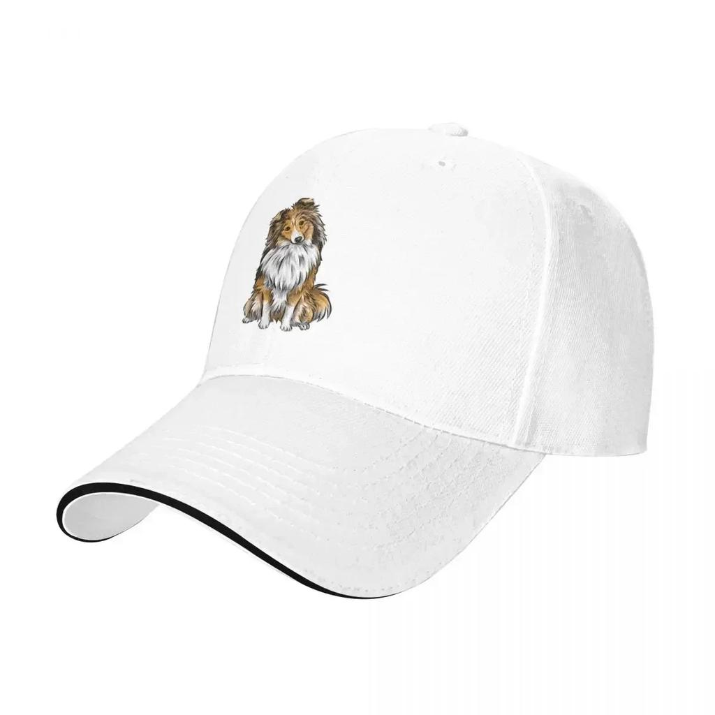 Sheltie Shetland Sheepdog Mahogany Sable Cute Dog Art Baseball Cap hiking hat Golf Hats Man Womens