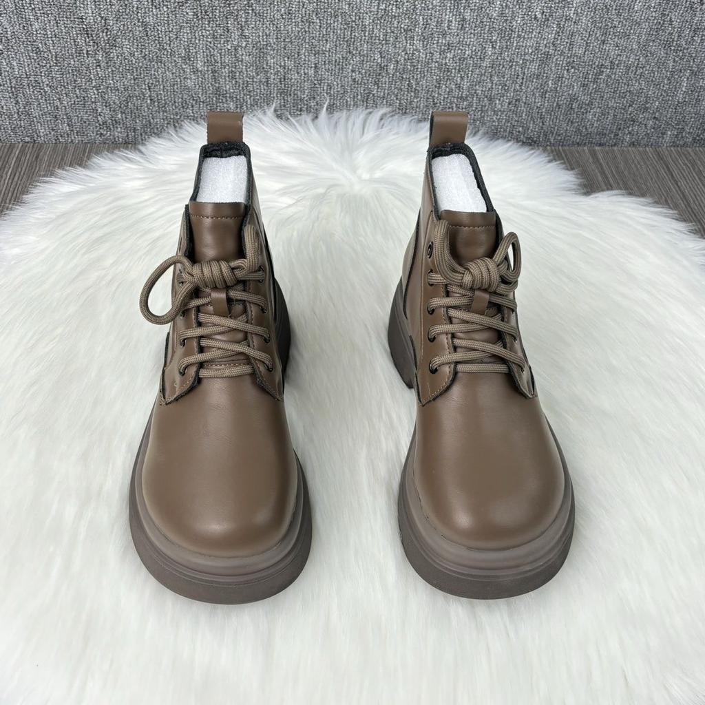 Thick-soled Fashion Versatile Fashion Boots Spring and Autumn New High-top Fried Street Round Head Lace-up Martin Boots