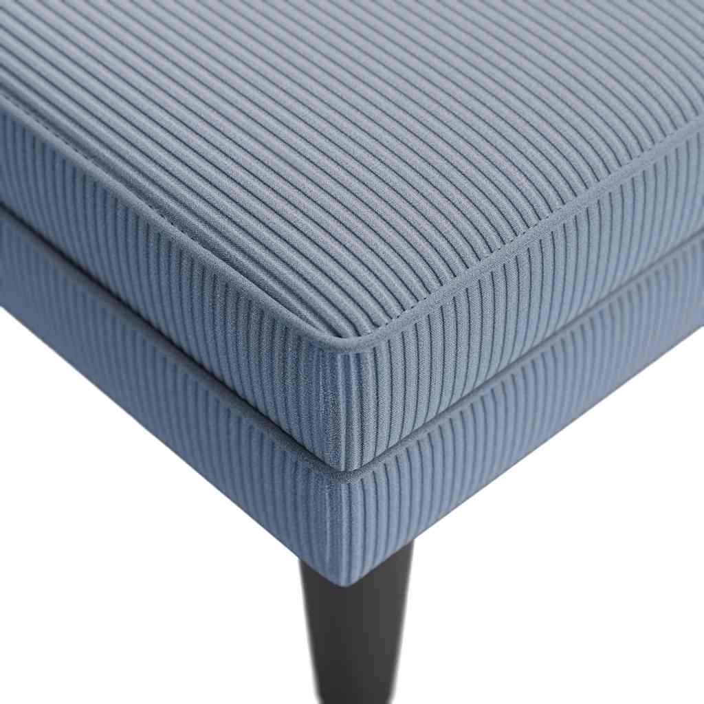 Blue Cord Fabric Chaiselongue with Cushion