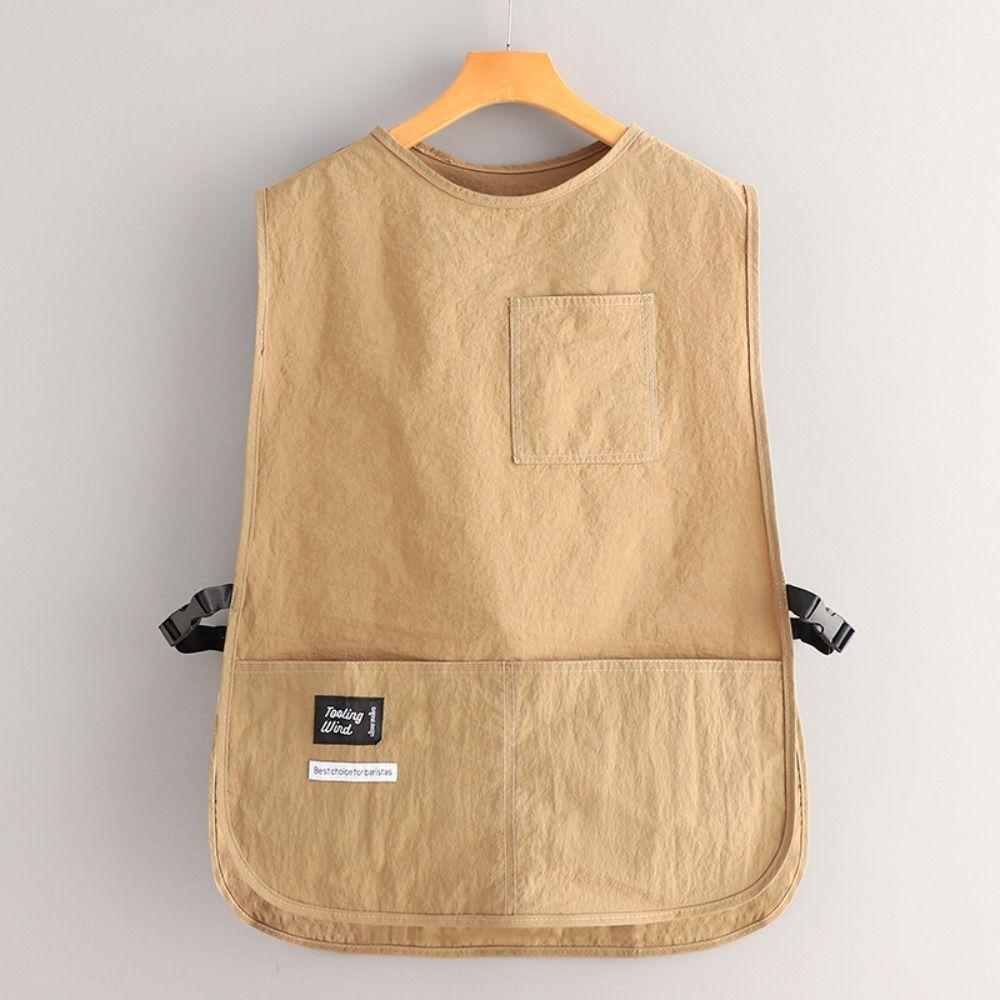 Latzschürze im Westenstil mit Ärmeln Wasserdicht Kaffeehaus-Uniform Mehrzweck-Küchenschürzen Gastronomie