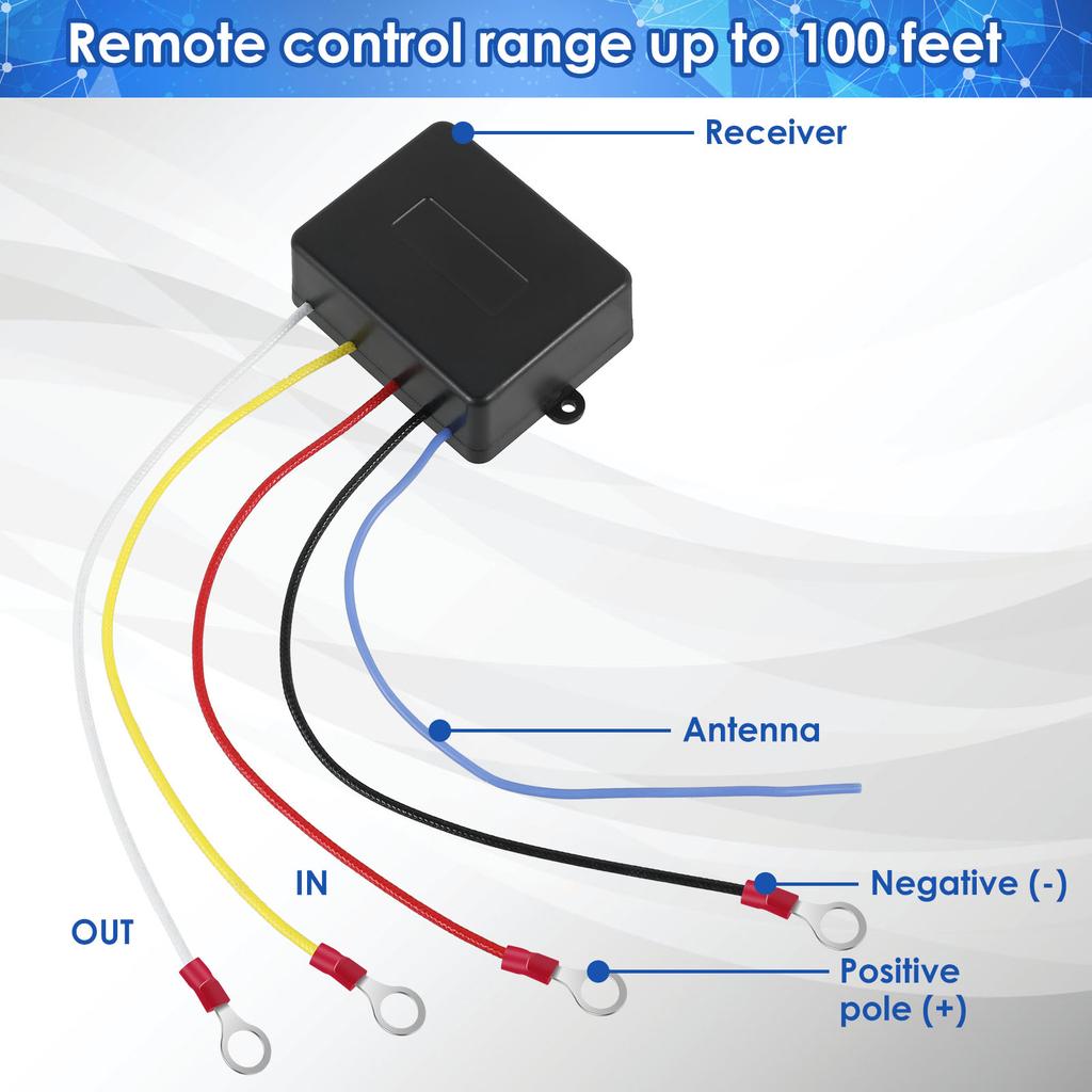 Wireless Winch Remote Control Kit 12V Universal Car Wireless Winch Electric Remote Control IP65 Waterproof Winch Remote
