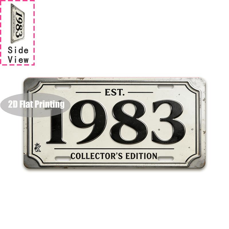 Vintage Metal License Plate Sign Retro 2D Flat Printed Decorative Tin Plaque for Home Kitchen Bedroom Wall Art Decor