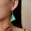 Resin Asymmetrical Geometric Triangle Silver Needle Earrings Vintage Simple Earrings