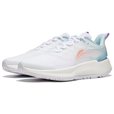 Li Ning YueYing Element Slip Resistant, Abrasion Resistant, Breathable Low Top Running Shoes Women's White Blue ARHT006-11