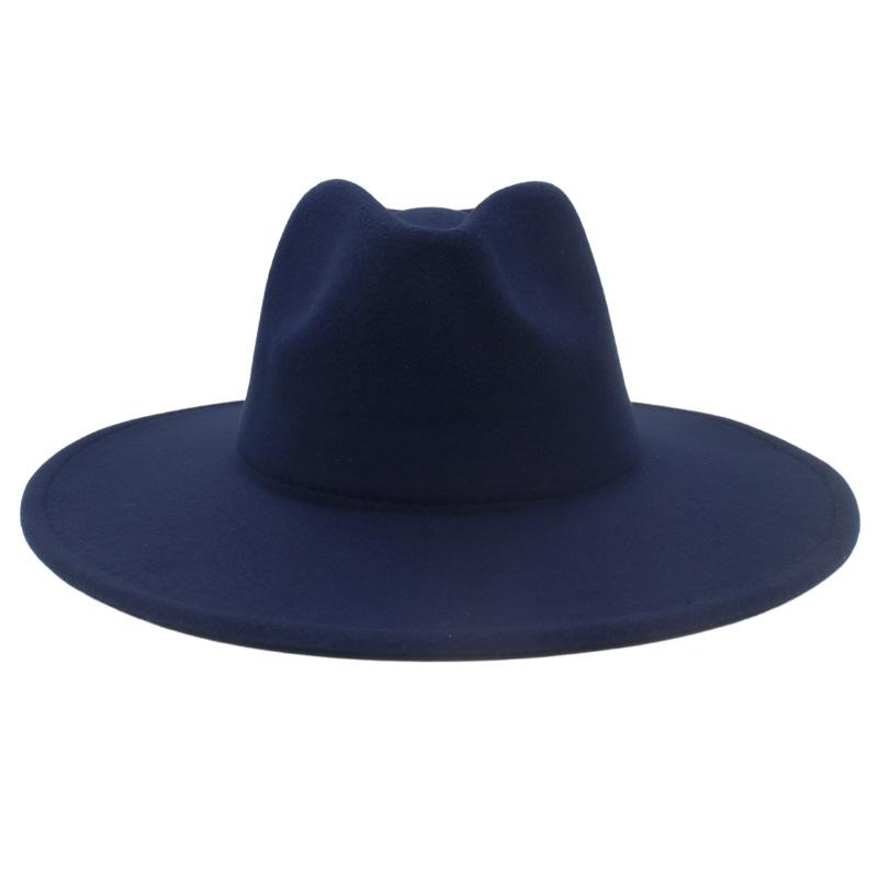 Big Brim Solid Color Cashmere Felt Hat Jazz Hat French Top Hat