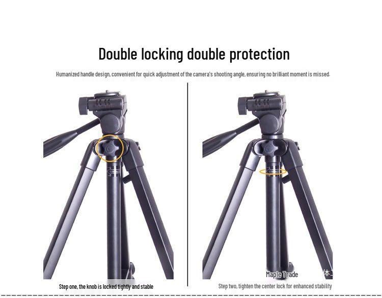 Aluminum Alloy DSLR Camera & Phone Tripod for Selfies, Videos, Photography, and Live Streaming.