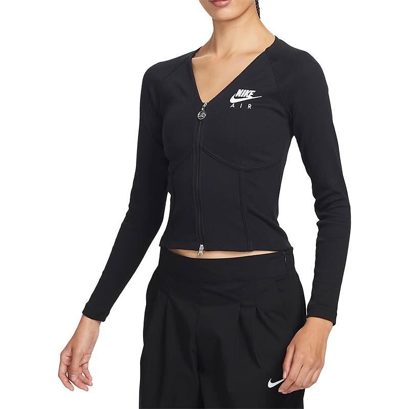 Nike Sportswear Women's Logo Embroidered Double-Zip Herringbone Jacket