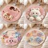 Cartoon Style 3D Stereoscopic Carpet Thick Fluffy Soft Circular Floor Mat Stereoscopic Vision Easy to Maintain Carpets