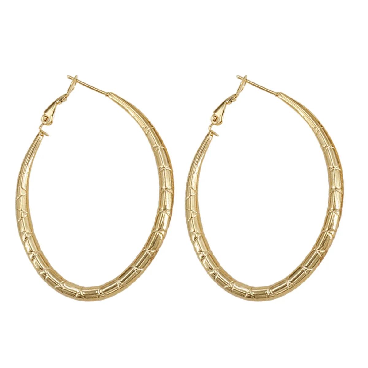 1 Pair Large Hoop Earrings round Stainless Steel Huggie for Women Men Ear Bone Buckle Fashionable Circle Ear Ring