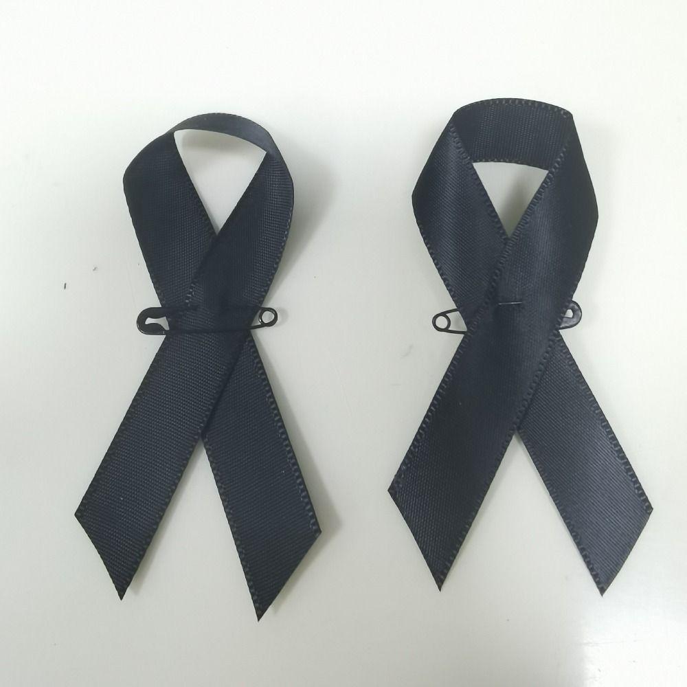 10Pcs Portable Memorial Black Ribbon Brooch Souvenir Queen Black Badge Pin Black Mourning Bow Brooch for Funerals and Mourning