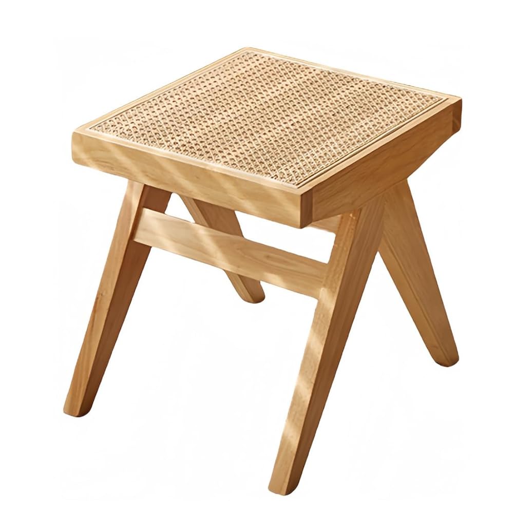 

Erinotto Wooden Stool with Rattan Japanese Step Seats or 3 Suitable for Living Rooms and Easy to Multifunctional for Home Use Color Weave, Footstool,
