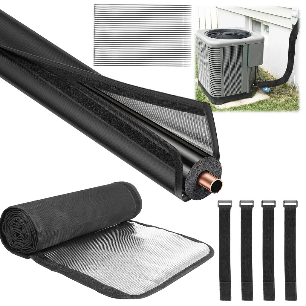 3 Layers HVAC Copper Pipe Insulation Cover 200x30cm 600D Oxford AC Pipe Insulation Covers  for Outside Copper Line Insulation Sl