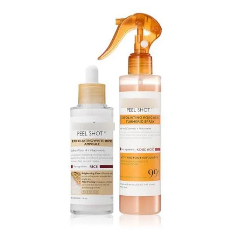 Exfoliating Duo Set White Rice Facial Ampoule & Turmeric Body Spray Skin Smoothing Care