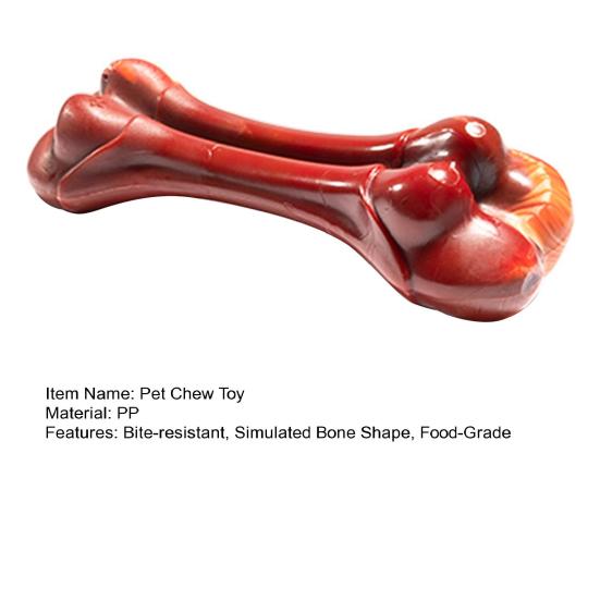 Pet Chew Toy Realistic Simulated Bone Design Dogs Molar Teeth Cleaning Toy Bite-resistant Food-Grade PP Material Pet Toy