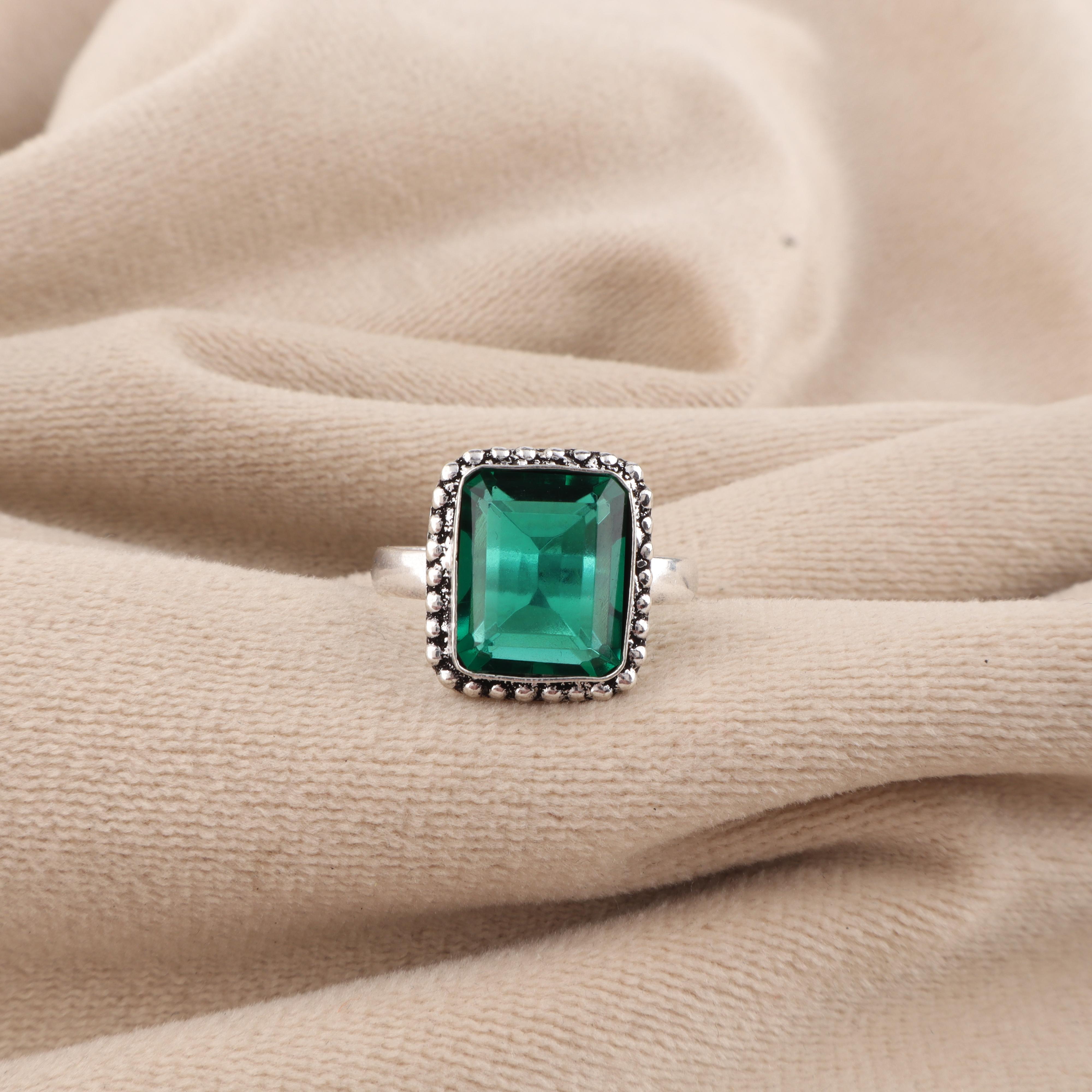 

Хромовый диопсид Драгоценный камень 925 Стерлинговое серебро Ювелирные изделия Ручной работы Дизайнерское кольцо для женщин RR-74-6 13