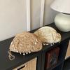 2026 New Summer Beach Straw Women‘s Crossbody Bag Bohemian Shell Chain Handmade Woven Rattan Purse Travel Vacation Shoulder Bag