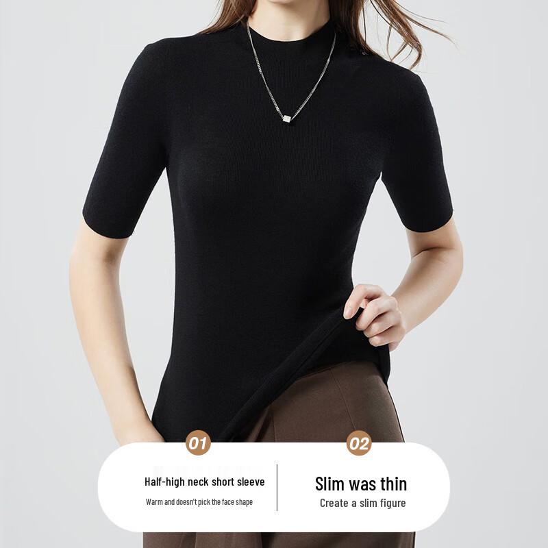 Women's 100% Wool Mock Neck Sweater