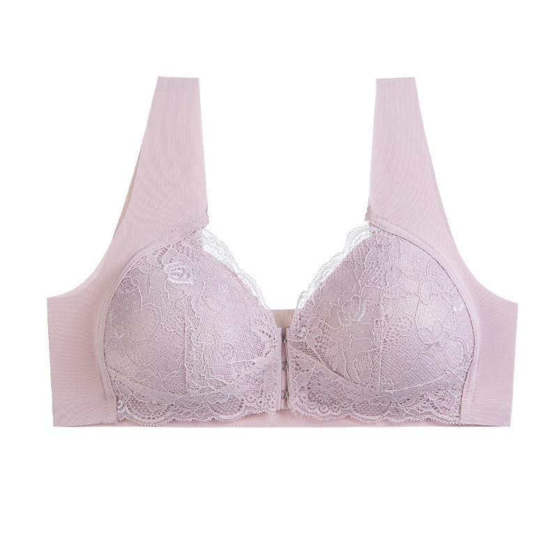 

Seamless Lace Plus Size Front Closure Wirefree Bra with Beautiful Back Design L