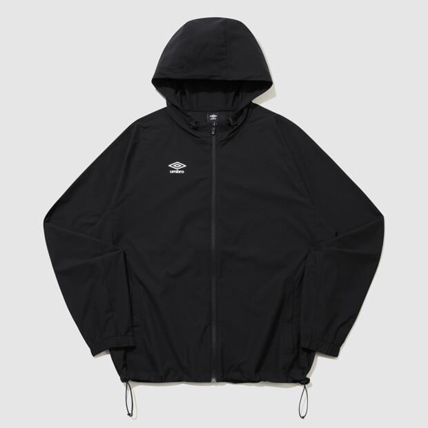 Umbro All-Round Lightweight Stretch Hooded Windbreaker Jacket Black Ur124Sjk31