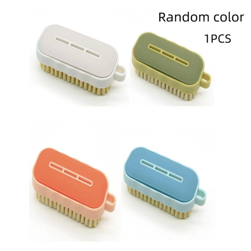 Portable Multifunctional Plastic Handle Cleaning Brush Soft Bristle Laundry Clothes Shoes Scrub Brush Household Scrubbing Brush 1PCS