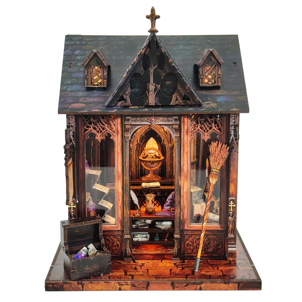DIY Wooden Miniature Model Kit Magic Cabin Villa 3D Puzzle Doll Houses With Furniture Lights for Adults Birthday Gifts