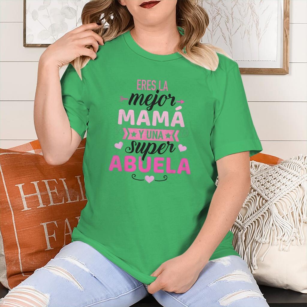 Mom Grandma Matching Tshirt Pink White Print Short Sleeve Top Best Mom Super Grandma Casual Daily Wear Top Unisex