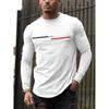 Trendiges Neues Langarm-T-Shirt Herren Langarm Herren Bedrucktes Rundhals-T-Shirt Trend Vielseitige Freizeit-Oberteile Herren-T-Shirt