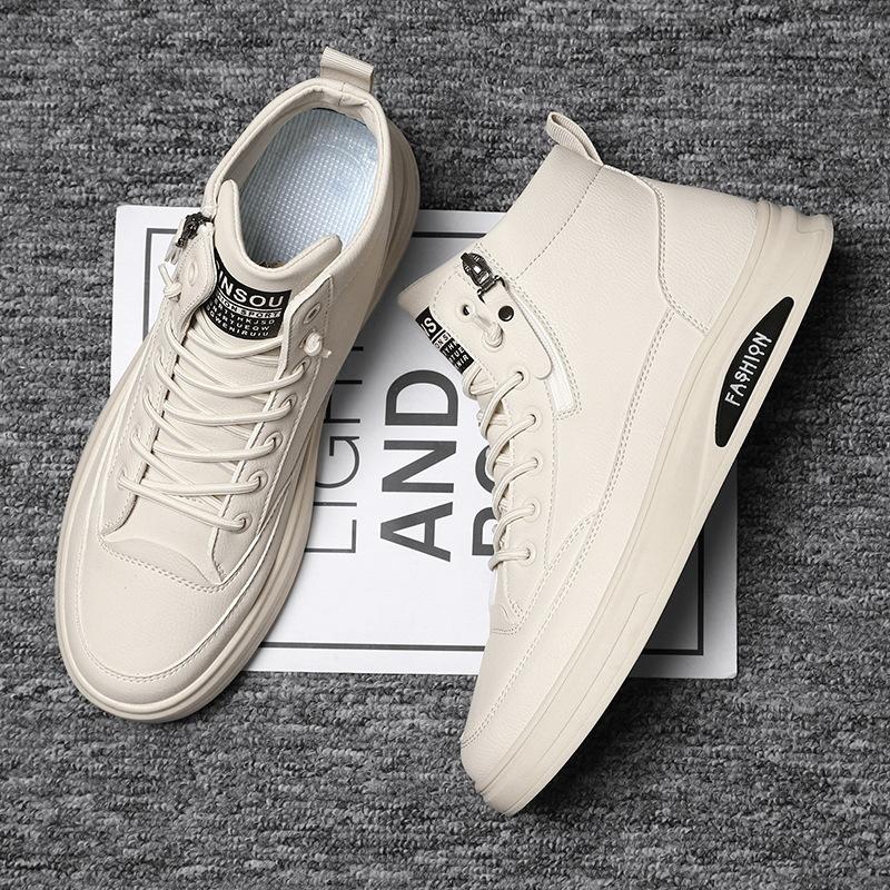 

Осенняя мужская обувь, новые дышащие нескользящие высокие туфли для шеф-повара, мужская корейская версия, универсальные черные кожаные туфли, повседневная обувь для серфинга 39 бежевый