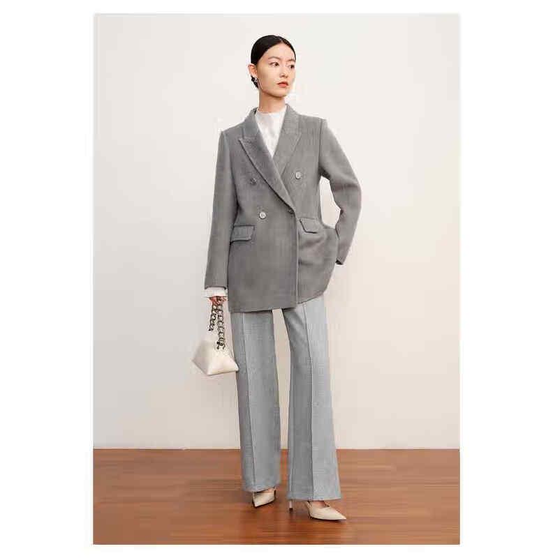 Jiuzi Anna Co. Women's Double-Breasted Wool Coat