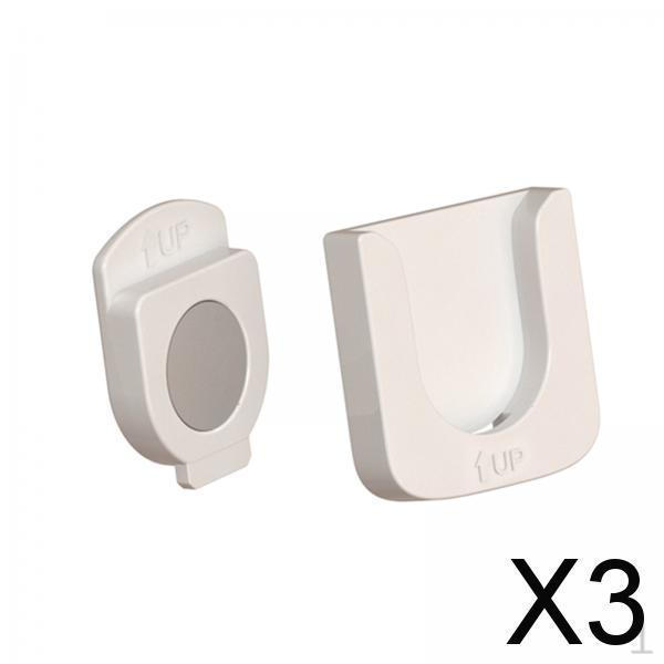 

3xMagnetic Remote Control Holder for Air Conditioner Remotes Power Strips Home White
