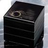 J-kitchens Lacquerware 3-Tiered Jubako Box, 8.5 inches, Black with Senjiki and Willow Knots, 25cm, Resin, Made in Japan