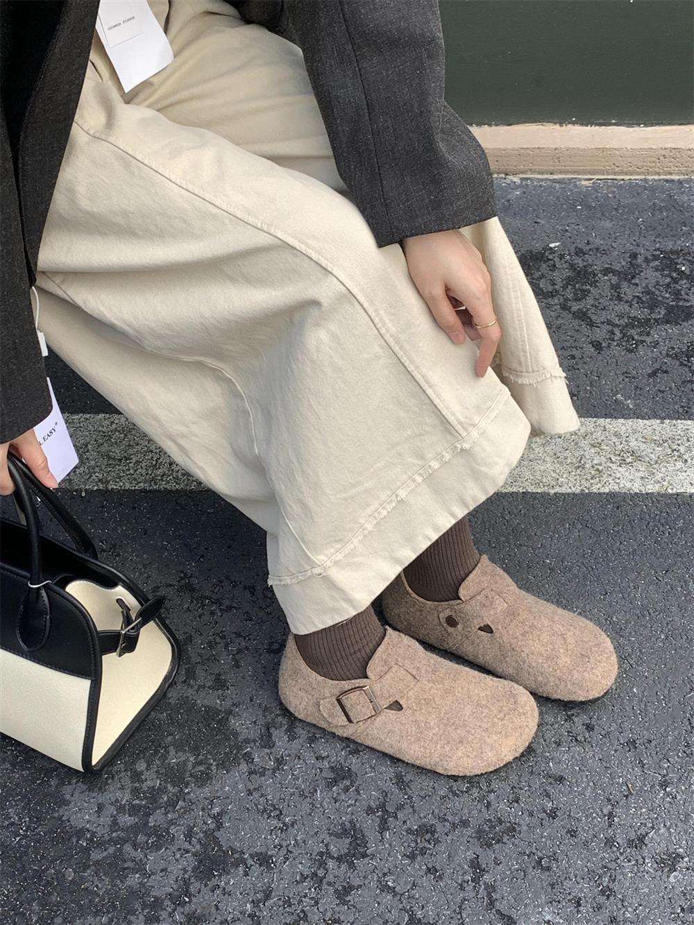 

Весна 2025 новые ретро ленивые туфли на одной педали Boken платформа увеличение высоты уродливые милые одинарные туфли лоферы женская обувь 40