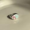 Geometric Enamel Love Heart Ring Open Ring Irregular Enamel Ring Painting Ring  Women