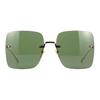 GUCCI Fashion Trend Chain Square Alloy Sunglasses Gold Women's Style
