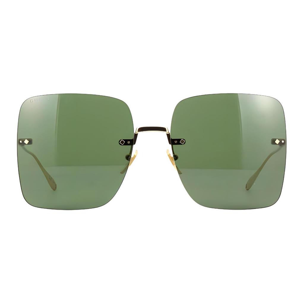 GUCCI Fashion Trend Chain Square Alloy Sunglasses Gold Women's Style