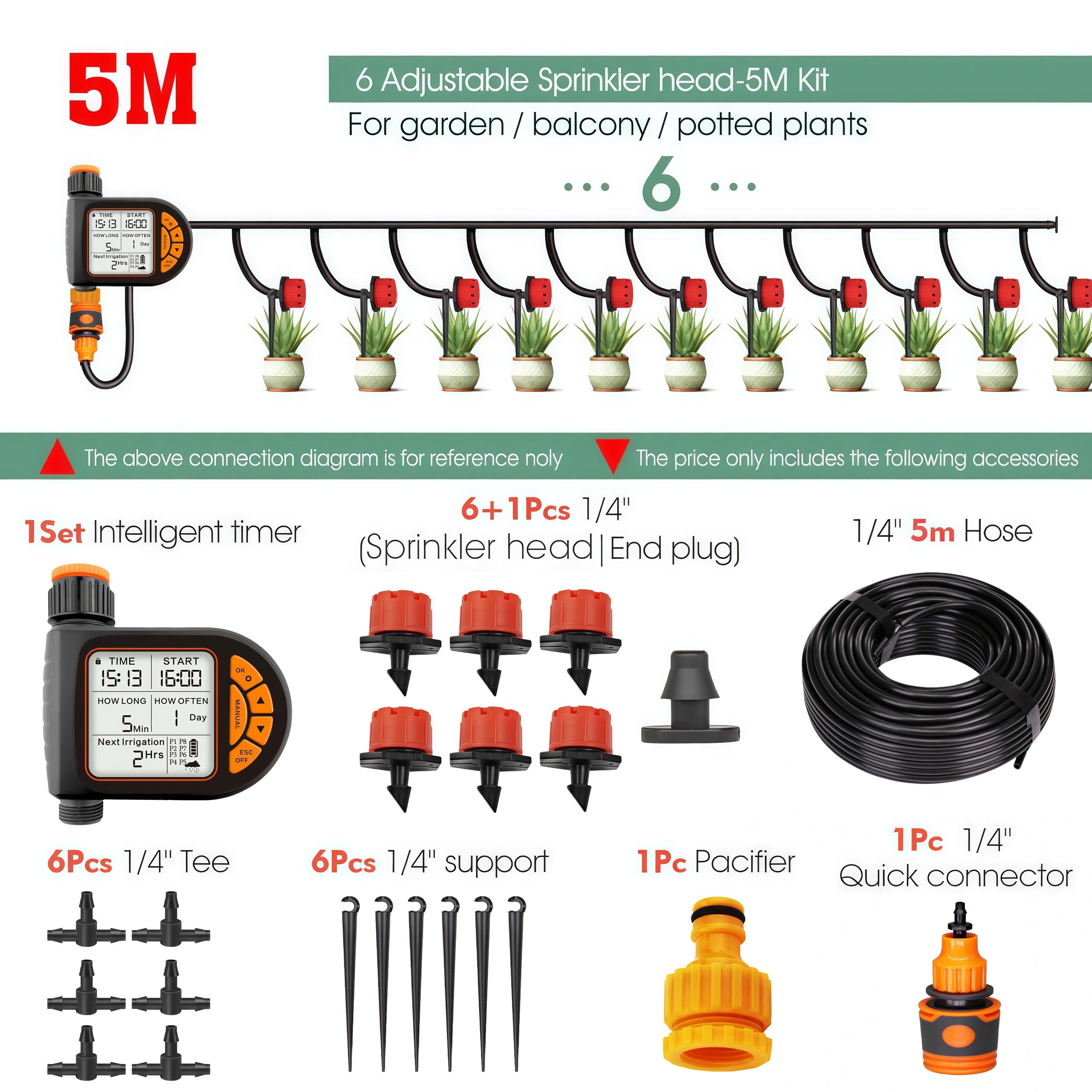 

20M Smart Garden Timer Irrigation Set IPX5 Waterproof LCD Automatic Watering Controller Set With Rain Sensor for Farms