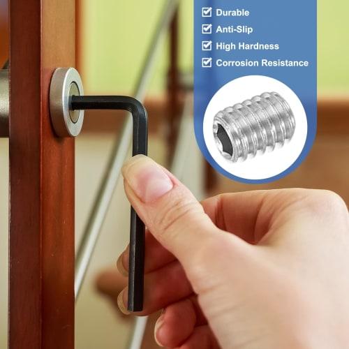 PATIKIL Hex Socket Set Screws, M4x5mm, 100-Piece Set, Internal Hex, 304 Stainless Steel, Corrosion-Resistant, for Fixing Door Handle Repairs and Light