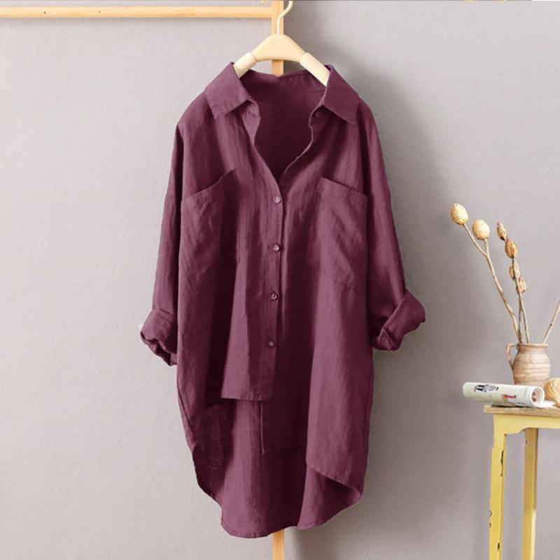 Casual Wind Solid Colour Shirt Spring and Autumn Women's Cardigan Double Pocket Long Sleeve Temperament Tops Women's Shirt