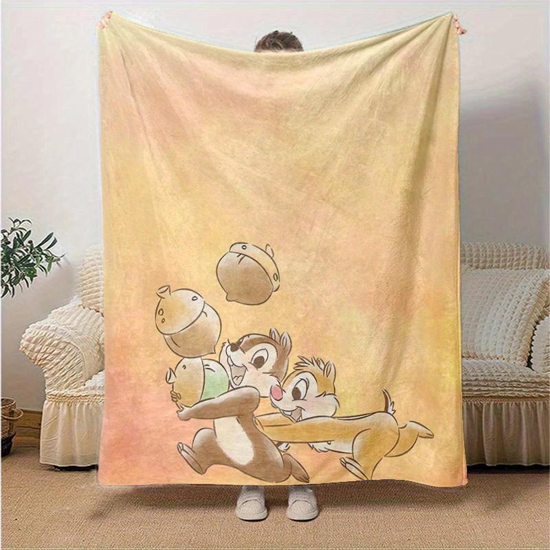 1pc, Charming Chip 'n Dale Acorn Adventure Blanket Cozy Home Decor Blanket for Couch, Bed, Travel, Camping, Car, Beach, Office Nap Perfect