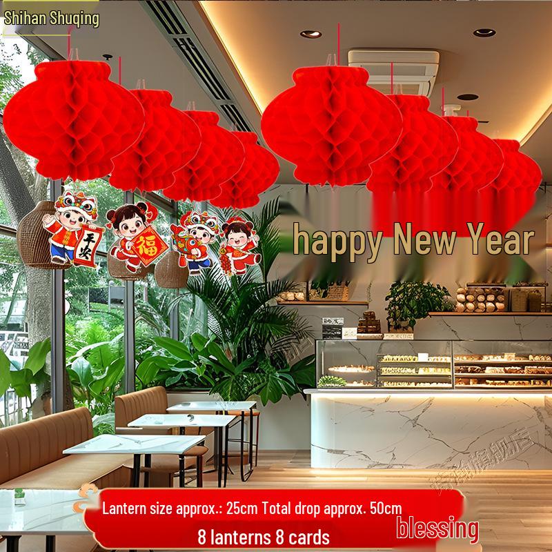 2026 Horse Year New Style Paper Lanterns - Spring Festival Hanging Decorations for Malls and Events